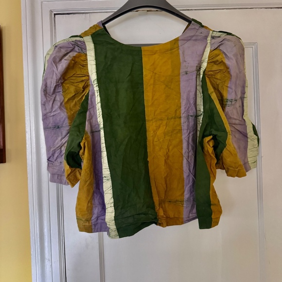 Osei Duro Organic Cotton Vibrant Striped Blouse in Sz. 3XL - Picture 2 of 11